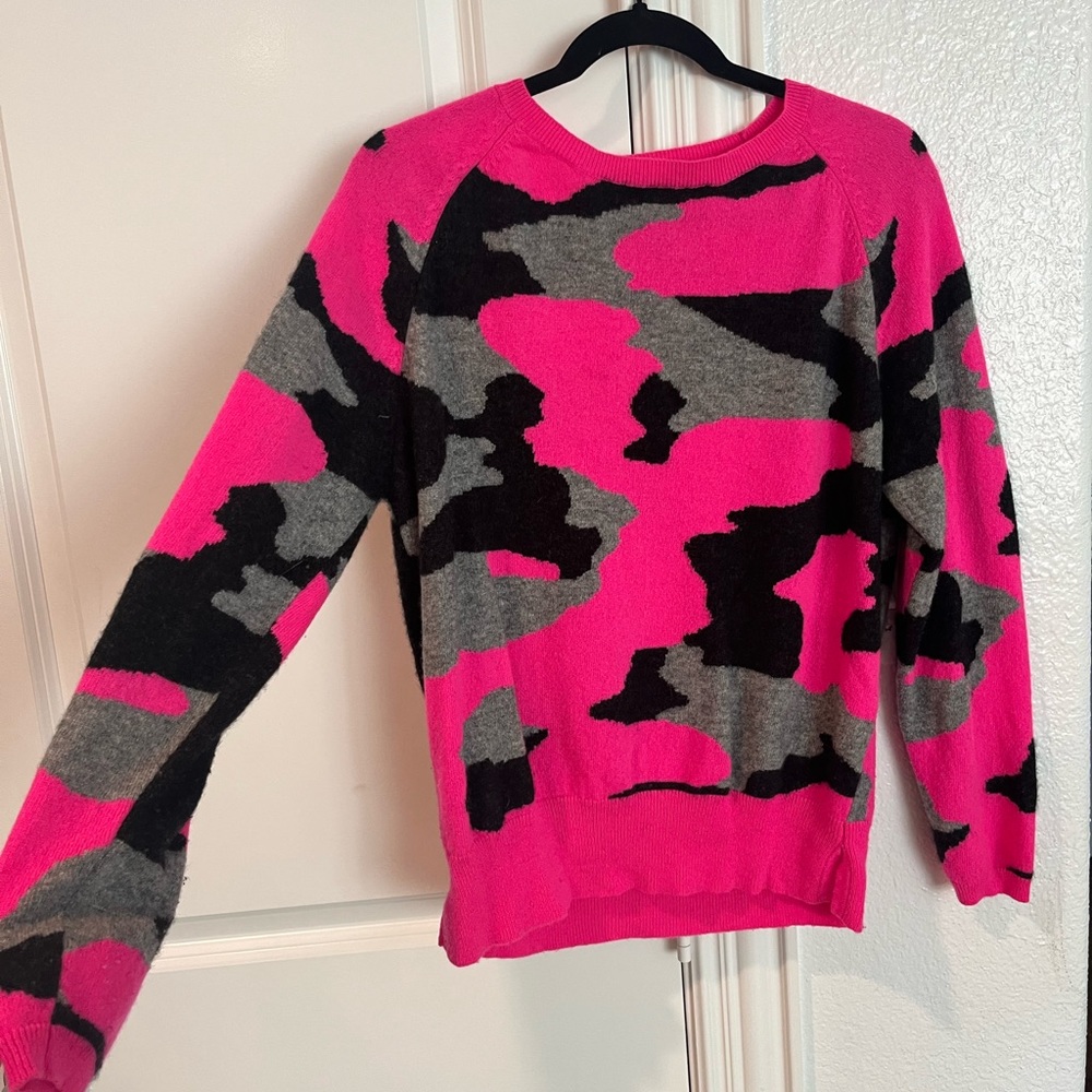 Brodie cashmere pink camo sweater